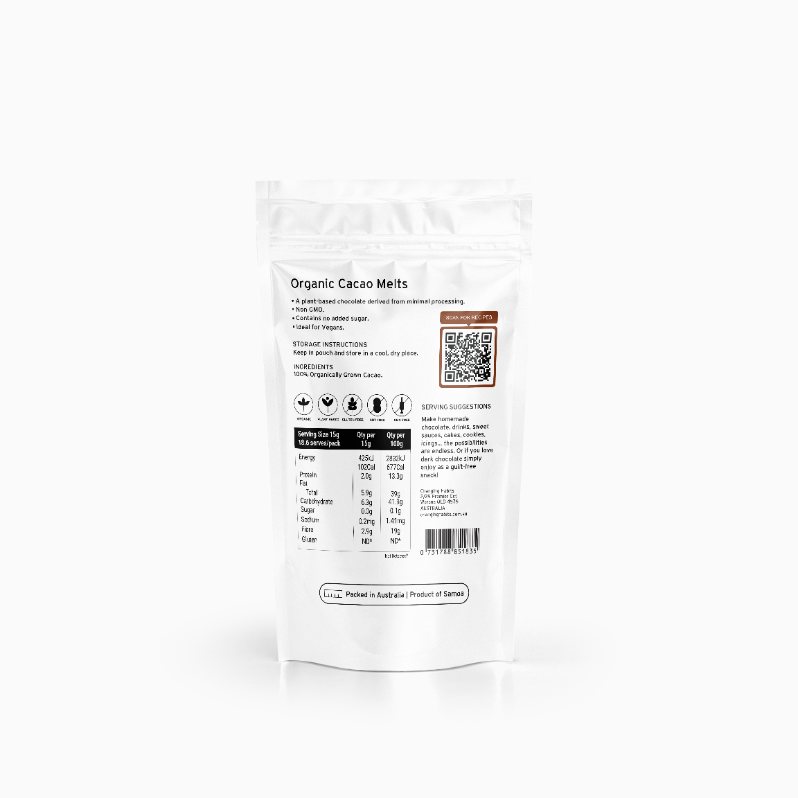 Cacao Melts 280g