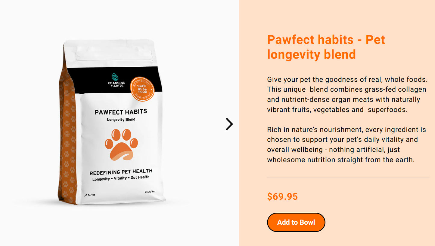 Pawfect habits - Pet longevity blend